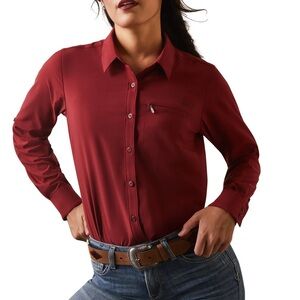 Ariat Ladies VenTEK Stretch Pomegranate Button Down Shirt size small